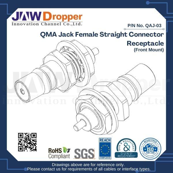 QMA Jack Female Straight Connector Receptacle (Front Mount)