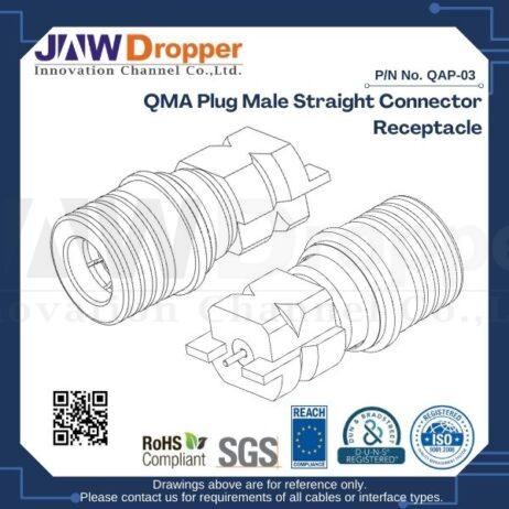 QMA Plug Male Straight Connector Receptacle (Edge Mount)