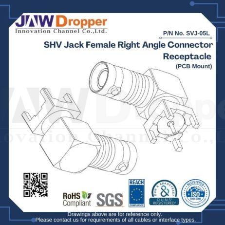 SHV Jack Female Right Angle Connector Receptacle (PCB Mount)
