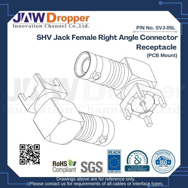 SHV Jack Female Right Angle Connector Receptacle (PCB Mount)