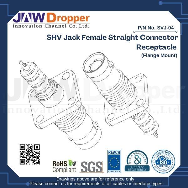 SHV Jack Female Straight Connector Receptacle (Flange Mount)
