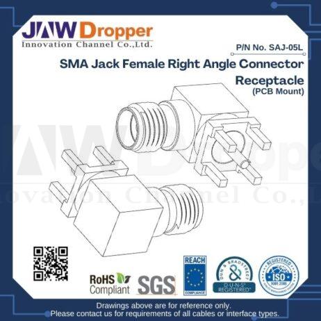 SMA Jack Female Right Angle Connector Receptacle (PCB Mount)