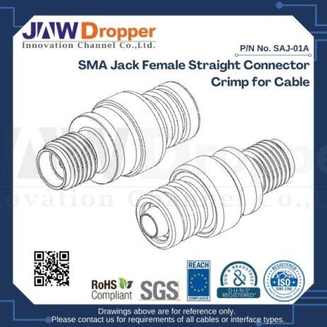 SMA Jack Female Straight Connector Crimp for Cable