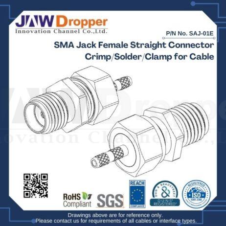SMA Jack Female Straight Connector Crimp/Solder/Clamp for Cable