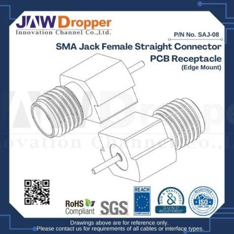 SMA Jack Female Straight Connector PCB Receptacle (Edge Mount)