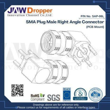 SMA Plug Male Right Angle Connector (PCB Mount)