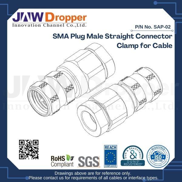 SMA Plug Male Straight Connector Clamp for Cable