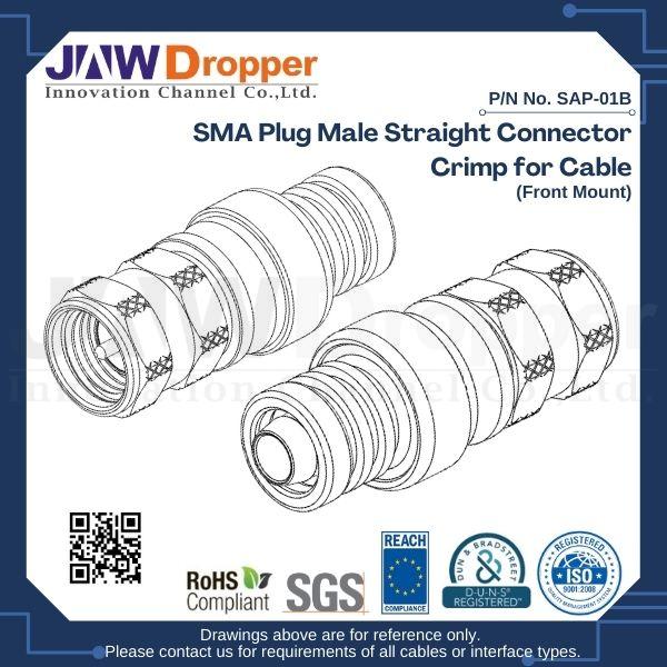 SMA Plug Male Straight Connector Crimp for Cable