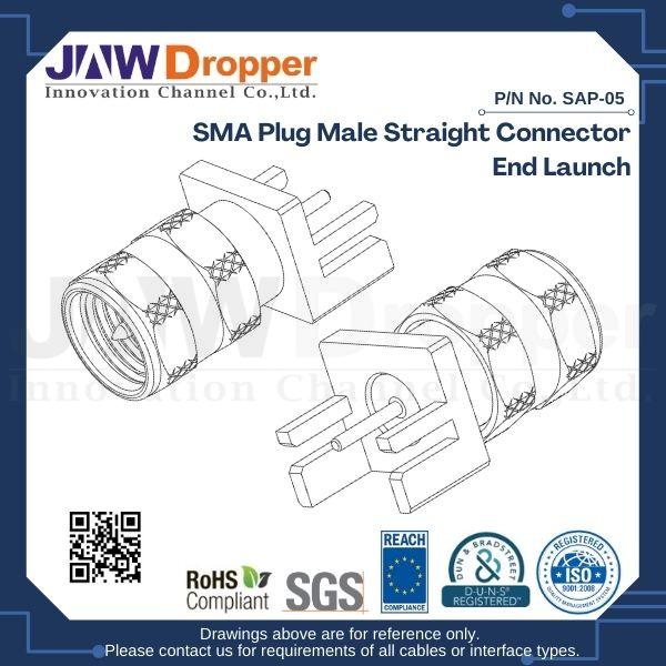 SMA Plug Male Straight Connector End Launch