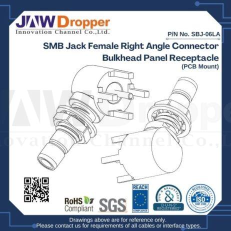 SMB Jack Female Right Angle Connector Bulkhead Panel Receptacle (PCB Mount)