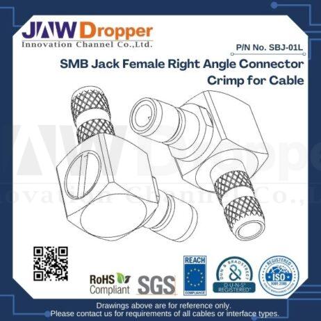 SMB Jack Female Right Angle Connector Crimp for Cable