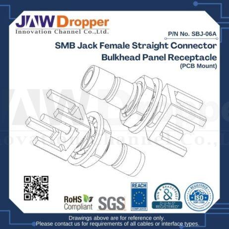 SMB Jack Female Straight Connector Bulkhead Panel Receptacle (PCB Mount)