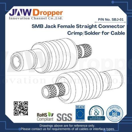 SMB Jack Female Straight Connector Crimp/Solder for Cable