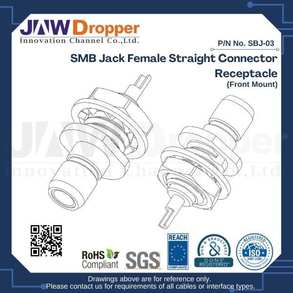 SMB Jack Female Straight Connector Receptacle (Front Mount)