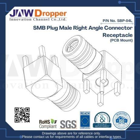 SMB Plug Male Right Angle Connector Receptacle (PCB Mount)