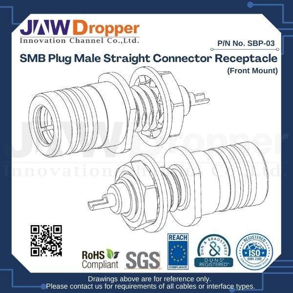 SMB Plug Male Straight Connector Receptacle (Front Mount)