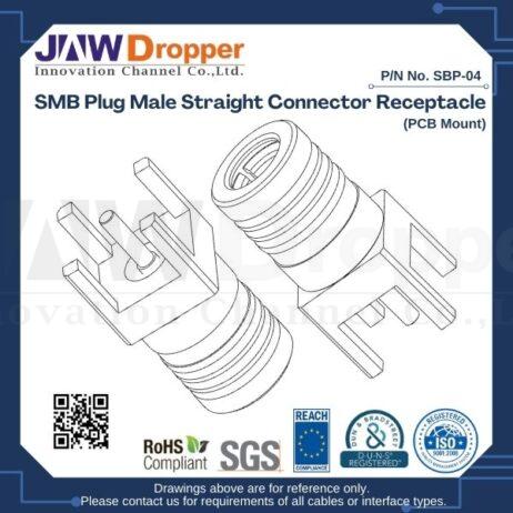 SMB Plug Male Straight Connector Receptacle (PCB Mount)