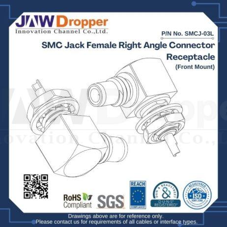 SMC Jack Female Right Angle Connector Receptacle (Front Mount)