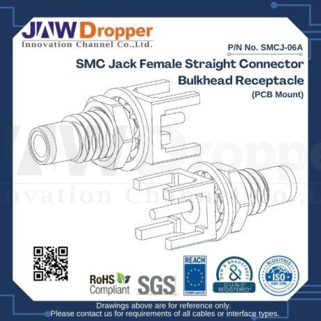 SMC Jack Female Straight Connector Bulkhead Receptacle (PCB Mount)