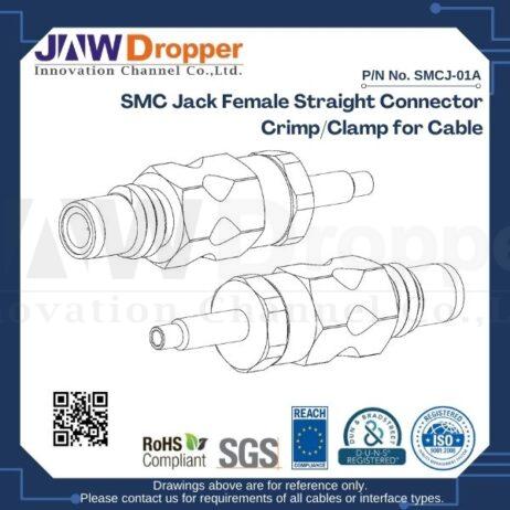 SMC Jack Female Straight Connector Crimp/Clamp for Cable