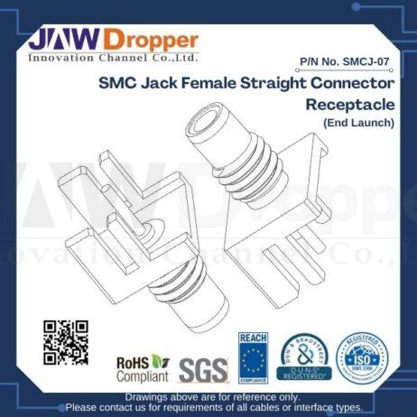 SMC Jack Female Straight Connector Receptacle (End Launch)