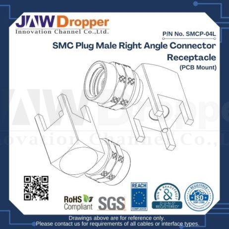 SMC Plug Male Right Angle Connector Receptacle (PCB Mount)