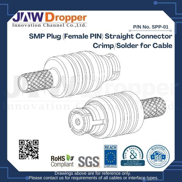 SMP Plug (Female PIN) Straight Connector Crimp/Solder for Cable
