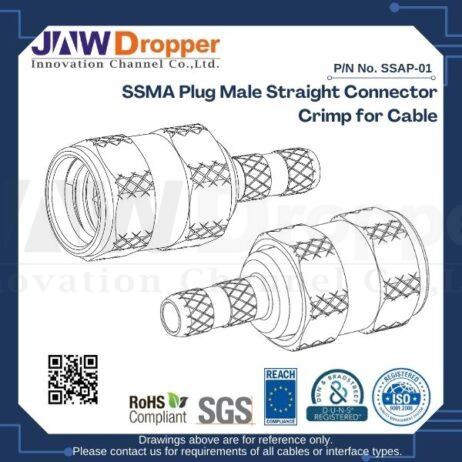 SSMA Plug Male Straight Connector Crimp for Cable