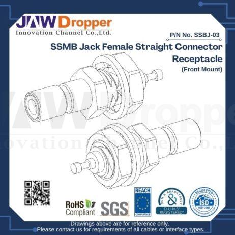SSMB Jack Female Straight Connector Receptacle (Front Mount)