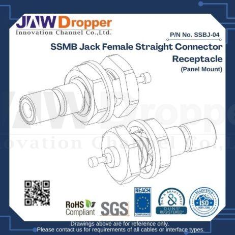 SSMB Jack Female Straight Connector Receptacle (Panel Mount)