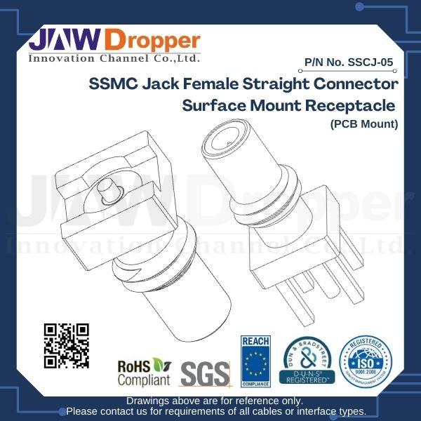 SSMC Jack Female Straight Connector Surface Mount Receptacle (PCB Mount)