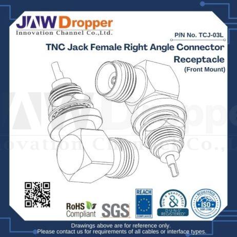 TNC Jack Female Right Angle Connector Receptacle (Front Mount)