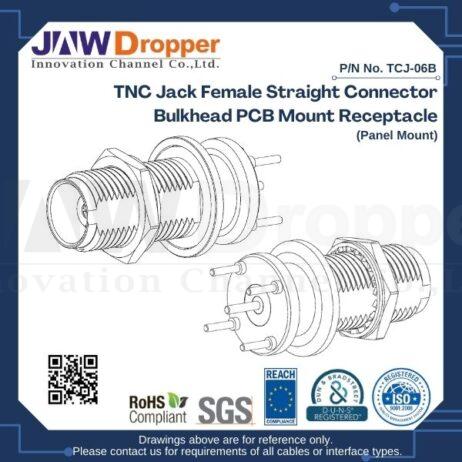 TNC Jack Female Straight Connector Bulkhead PCB Mount Receptacle (Panel Mount)