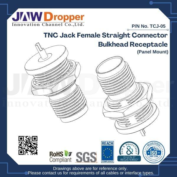 TNC Jack Female Straight Connector Bulkhead Receptacle (Panel Mount)
