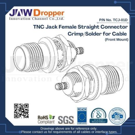 TNC Jack Female Straight Connector Crimp/Solder for Cable (Front Mount)