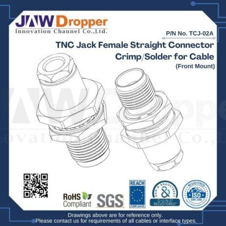 TNC Jack Female Straight Connector Crimp/Solder for Cable (Front Mount)