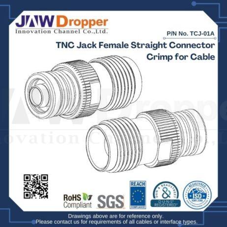 TNC Jack Female Straight Connector Crimp for Cable