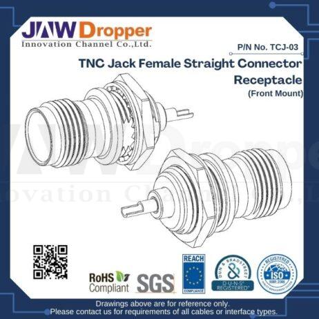 TNC Jack Female Straight Connector Receptacle (Front Mount)