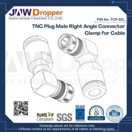 TNC Plug Male Right Angle Connector Clamp for Cable