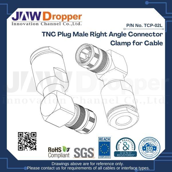 TNC Plug Male Right Angle Connector Clamp for Cable