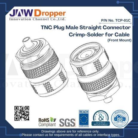 TNC Plug Male Straight Connector Crimp-Solder for Cable (Front Mount)