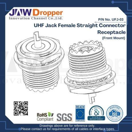 UHF Jack Female Straight Connector Receptacle (Front Mount)