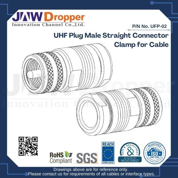 UHF Plug Male Straight Connector Clamp for Cable