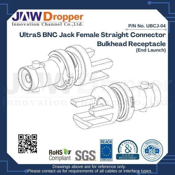 UltraS BNC Jack Female Straight Connector Bulkhead Receptacle (End Launch)