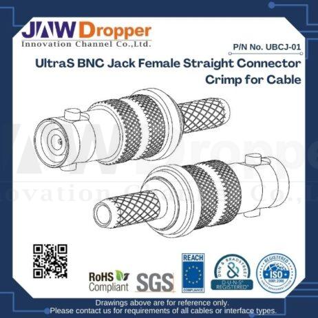 UltraS BNC Jack Female Straight Connector Crimp for Cable